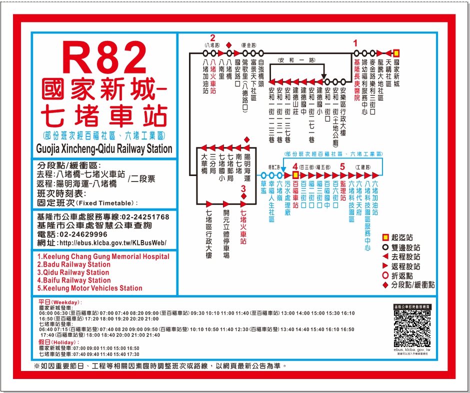 R82國家新城 -七堵車站路線圖